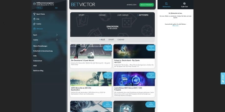 BetVictor Aktionen