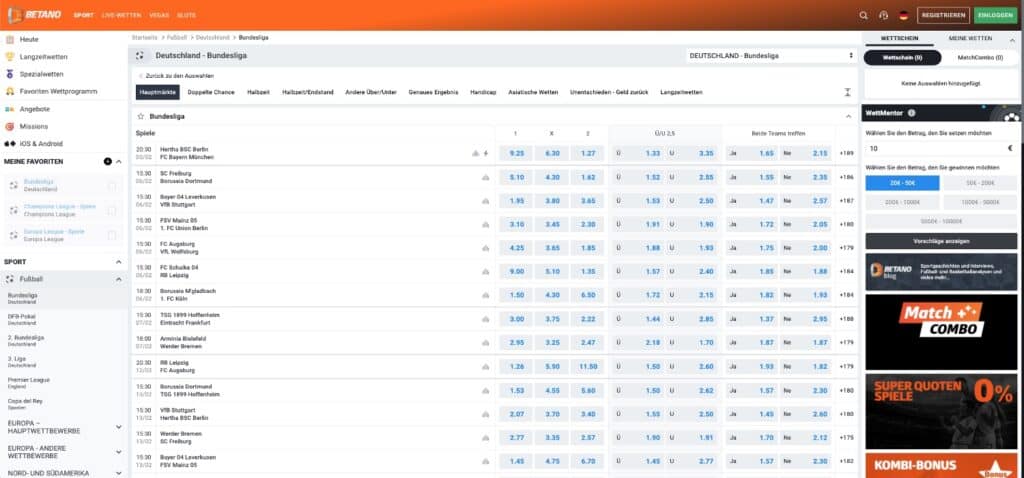 Betano Bundesliga Wetten