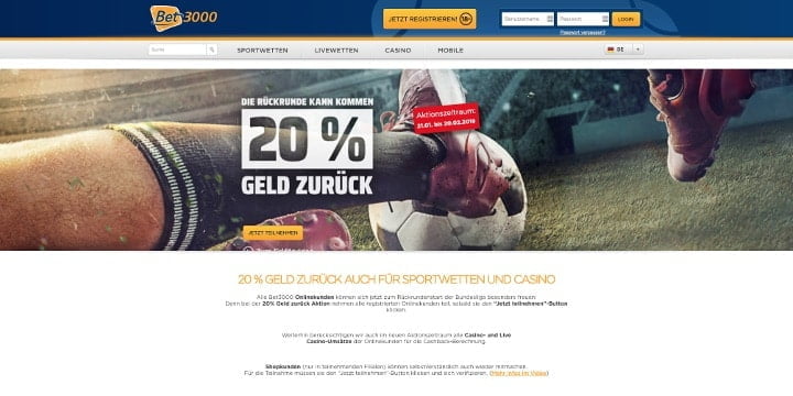 Bet3000 Cashback