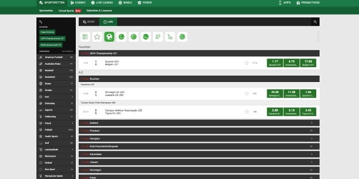 Unibet Live Wetten