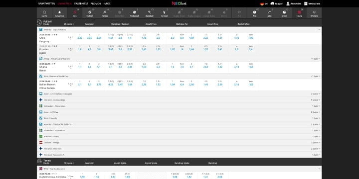 NEO.bet Live Wetten