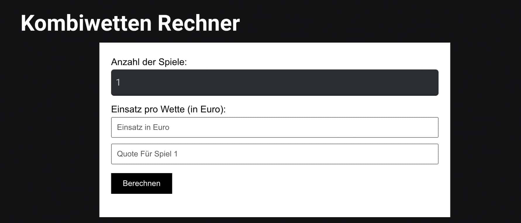Kombiwetten Rechner
